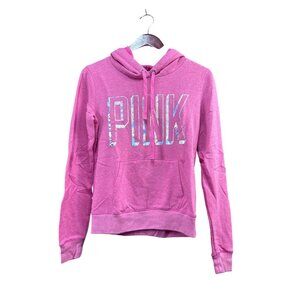 Victorias Secret Pink Womens Hoodie S Pink Graphic Pullover